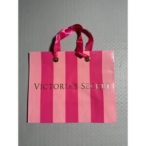 Victoria's Secret Iconic‎ Pink Stripe Paper Gift Shopping Bag 9x11